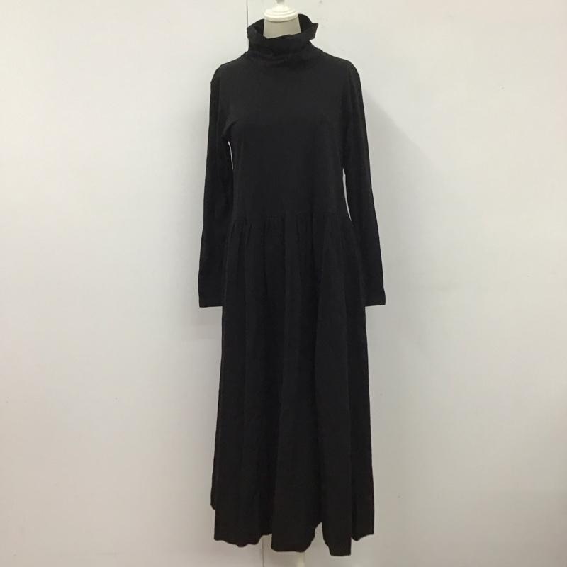 リブインコンフォート Live in comfort ワンピース ロングスカート CS-693-086 タートルネックインナーワンピース ロングワンピース 無地 黒 / ブラック /  レディース USED 古着 中古 10110243