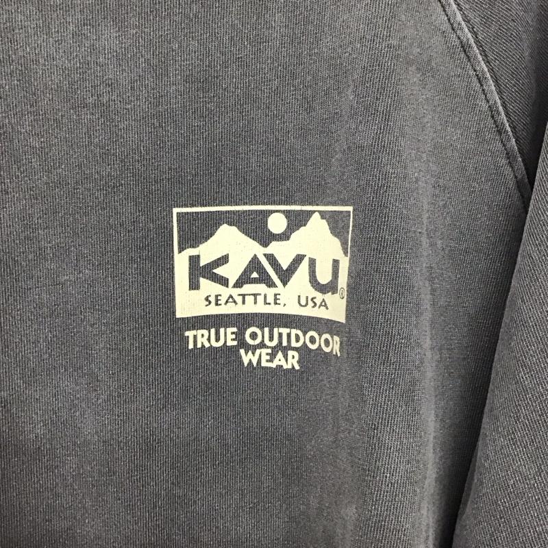 カブー KAVU カットソー 長袖 長袖カットソー プリントカットソー クルーネック ラグラン M ロゴ、文字 灰 / グレー /  メンズ USED 古着 中古 10132290
