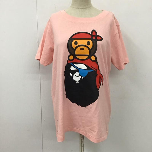 アベイシングエイプ A BATHING APE Tシャツ 半袖 パイレーツ BABY MILO S プリント 桃 / ピンク /  レディース USED 古着 中古 10113805