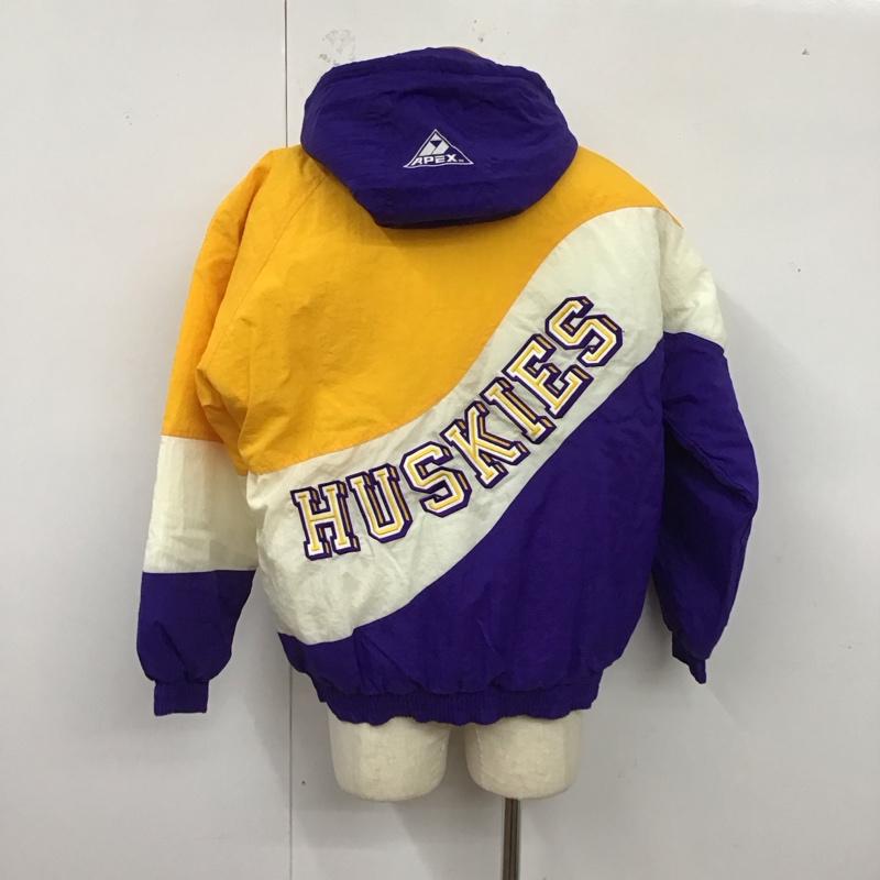 古着 USED ジャケット、上着 ジャンパー、ブルゾン APEX ONE Washing ten Huskies ナイロン 中綿 90年代 M ロゴ、文字 白 / ホワイト / X 黄 / イエロー / X 紫 / パープル /  メンズ USED 古着 中古 10122153