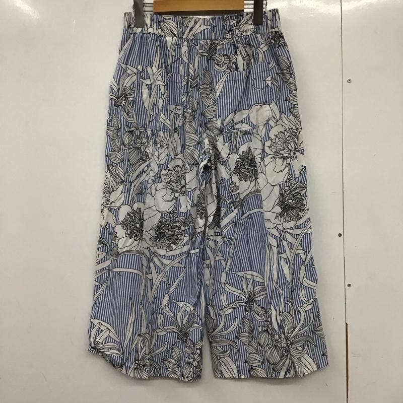 ザラウーマン ZARA WOMAN パンツ ワークパンツ、ペインターパンツ ワイドパンツ カジュアルパンツ ワークパンツ M プリント 白 / ホワイト / X 青 / ブルー /  レディース USED 古着 中古 10132663