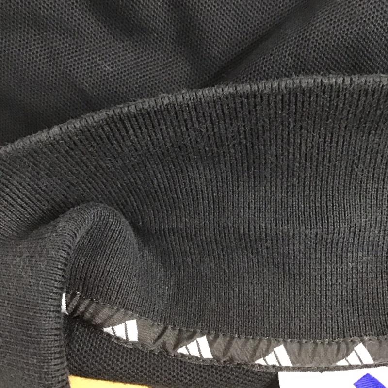 アディダス adidas ポロシャツ 長袖 半袖ポロシャツ 半袖カットソー カラーシャツ L ロゴ、文字 黒 / ブラック /  メンズ USED 古着 中古 10130638