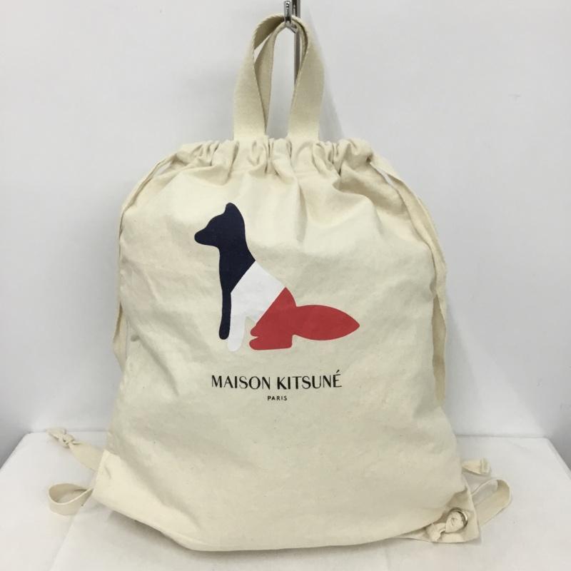 メゾンキツネ MAISON KITSUNE リュックサック、デイパック リュックサック、デイバッグ TOTE BACKPACK RESTING FOX プリント アイボリー / アイボリー /  メンズ USED 古着 中古 10143551