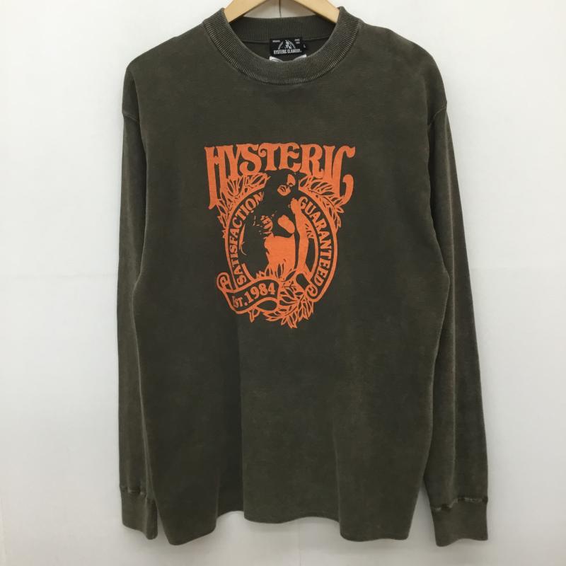 ヒステリックグラマー HYSTERIC GLAMOUR カットソー 長袖 02173NS01 HYSTERIC LEAF L プリント X キャラクター 橙 / オレンジ / X カーキ / カーキ /  メンズ USED 古着 中古 10133489