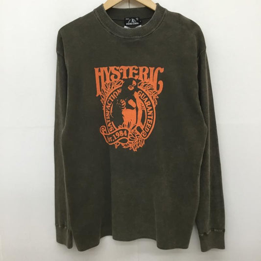 ヒステリックグラマー HYSTERIC GLAMOUR カットソー 長袖 02173NS01 HYSTERIC LEAF L プリント X キャラクター 橙 / オレンジ / X カーキ / カーキ /  メンズ USED 古着 中古 10133489