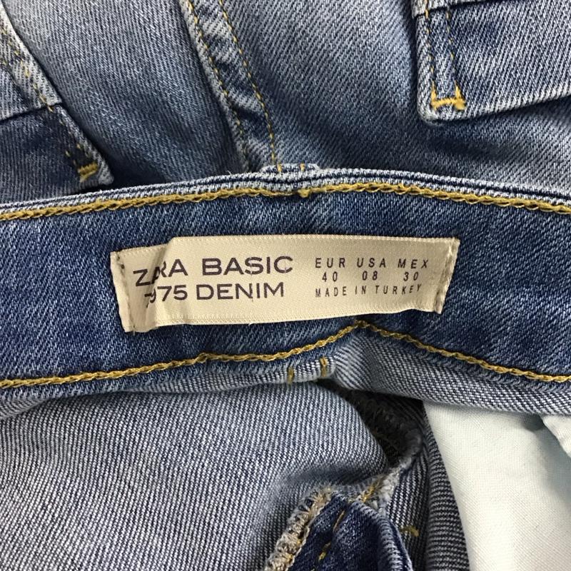 ザラ ZARA パンツ デニム、ジーンズ 5899 076 406 ダメージ サイドライン ストレッチ ダメージ加工 青 / ブルー /  レディース USED 古着 中古 10123232