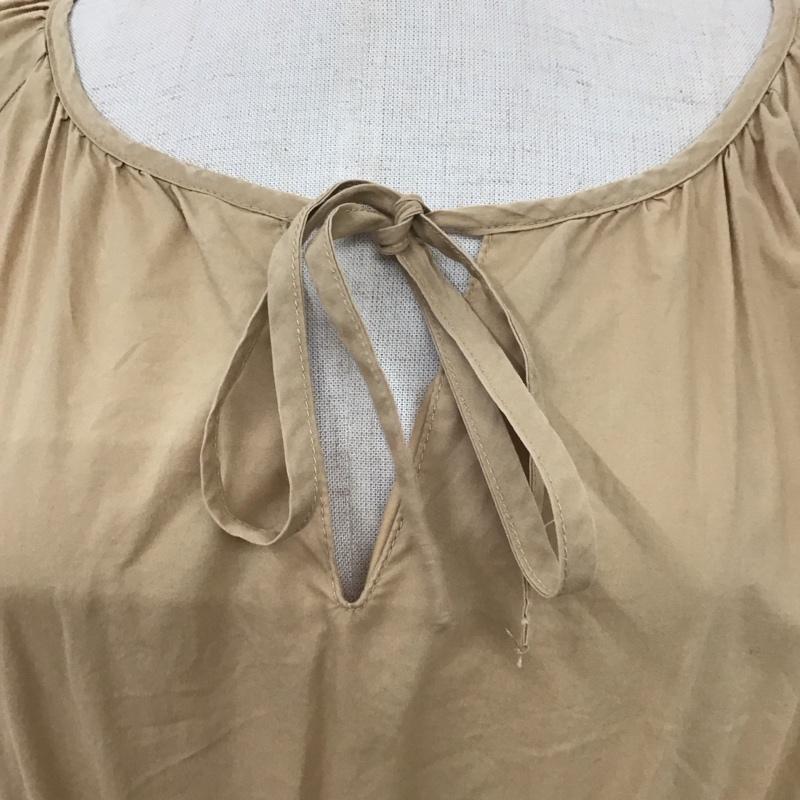 ダブルクローゼット w closet ワンピース ロングスカート 長袖シャツワンピース ノーカラーシャツワンピース ロングワンピース フレアスカート ワンポイント 茶 / ブラウン /  レディース USED 古着 中古 10113822