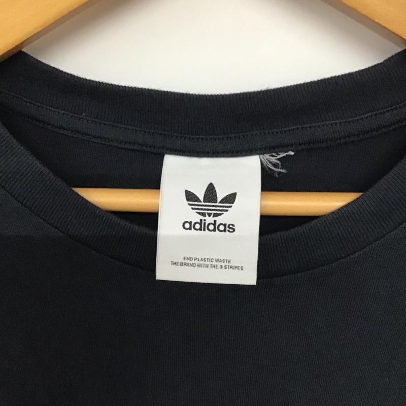 アディダス adidas Tシャツ 半袖 半袖カットソー プリントTシャツ クルーネックカットソー ロゴ、文字 紺 / ネイビー /  メンズ USED 古着 中古 10140132