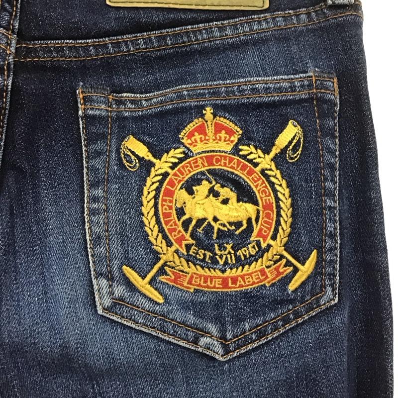 ラルフローレン RALPHLAUREN パンツ デニム、ジーンズ デニムパンツ スリムパンツ ストレッチパンツ カジュアルパンツ 27インチ ロゴ、文字 インディゴ / インディゴ /  レディース USED 古着 中古 10109187
