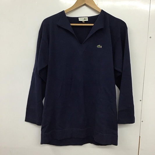 ラコステ LACOSTE カットソー 長袖 長袖カットソー カラーシャツ ポロシャツ 40 ロゴ、文字 紺 / ネイビー /  メンズ USED 古着 中古 10136611