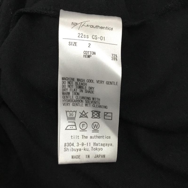 チルトザオーセンティックス tilt The authentics Tシャツ 半袖 半袖カットソー プリントTシャツ クルーネックカットソー 2 無地 黒 / ブラック /  メンズ USED 古着 中古 10112331