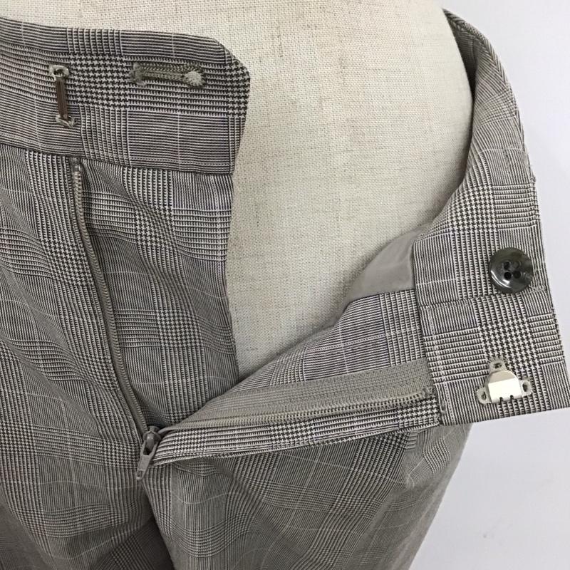 グリーンレーベルリラクシング green label relaxing パンツ スラックス 3514-138-1647 カチリラ テーパードパンツ 34 チェック 灰 / グレー /  レディース USED 古着 中古 10109665