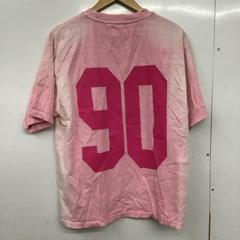 ナインティナインティ 9090 Tシャツ 半袖 半袖カットソー プリントTシャツ クルーネックカットソー M ロゴ、文字 桃 / ピンク /  メンズ USED 古着 中古 10151283