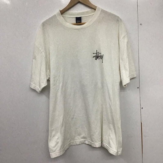 ステューシー STUSSY Tシャツ 半袖 半袖カットソー プリントTシャツ クルーネックカットソー 90s ドラゴン L プリント 白 / ホワイト /  メンズ USED 古着 中古 10146181
