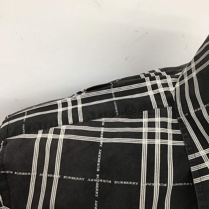 バーバリーロンドン Burberry London シャツ、ブラウス 長袖 M チェック 黒 / ブラック / X 白 / ホワイト /  メンズ USED 古着 中古 10114341