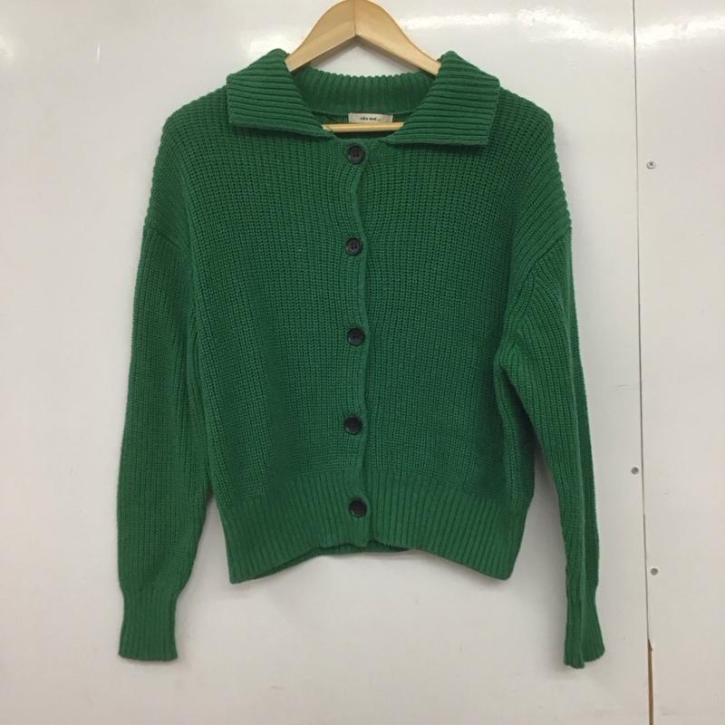 ニコアンド niko and... カーディガン 長袖 NKN25680CF 襟付きニットカーディガン FREE 無地 緑 / グリーン /  レディース USED 古着 中古 10146396