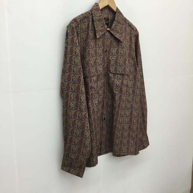 ニードルス Needles シャツ、ブラウス 長袖 Classic Shirts OT209 M 総柄 茶 / ブラウン /  メンズ USED 古着 中古 10127266