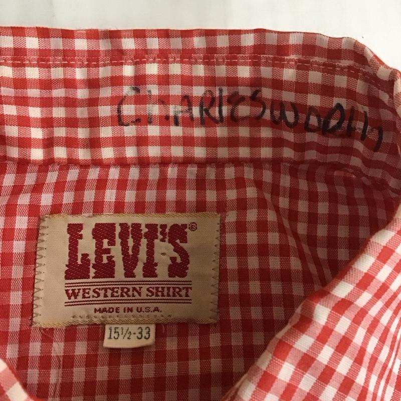 リーバイス Levi s シャツ、ブラウス 長袖 80S USA製 長袖シャツ チェックシャツ カラーシャツ カジュアルシャツ チェック 白 / ホワイト / X 赤 / レッド /  メンズ USED 古着 中古 10110786
