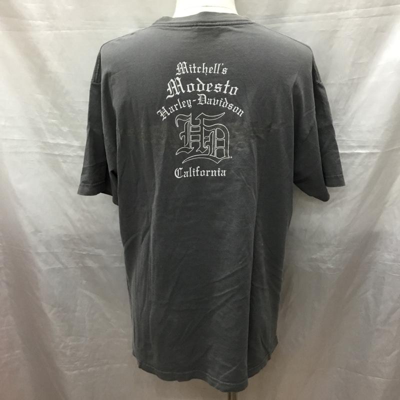 ハーレーダビッドソン Harley-Davidson Tシャツ 半袖 半袖カットソー プリントTシャツ クルーネックカットソー L プリント 灰 / グレー /  メンズ USED 古着 中古 10122842