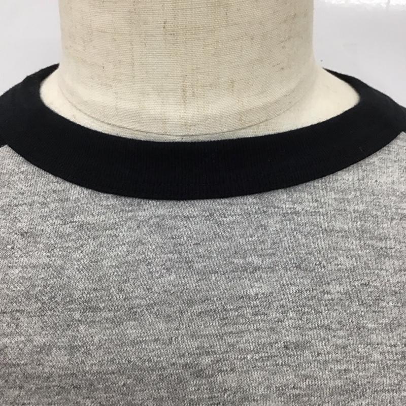 ラッツ RATS カットソー 七分袖 ラグラン クルーネックカットソー 七分丈Tシャツ S ロゴ、文字 黒 / ブラック / X 灰 / グレー /  メンズ USED 古着 中古 10114711