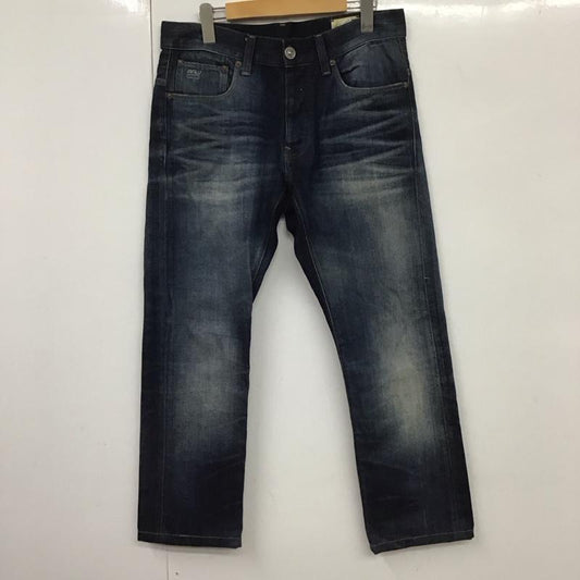 ジースターロゥ G-STAR RAW パンツ デニム、ジーンズ デニムパンツ スリムパンツ カジュアルパンツ ストレッチパンツ 31インチ ロゴ、文字 インディゴ / インディゴ /  メンズ USED 古着 中古 10131305