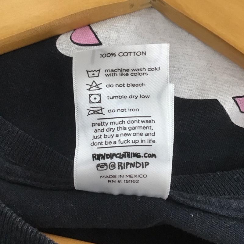 リップンディップ RIPNDIP カットソー 長袖 長袖カットソー プリントカットソー クルーネック XL プリント 黒 / ブラック /  メンズ USED 古着 中古 10148086
