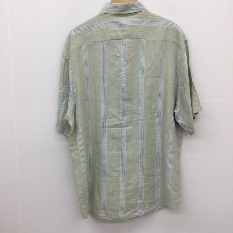 ユーズドクロージング used clothes シャツ、ブラウス 半袖 XL ストライプ 薄緑 / ライトグリーン /  メンズ USED 古着 中古 10129005
