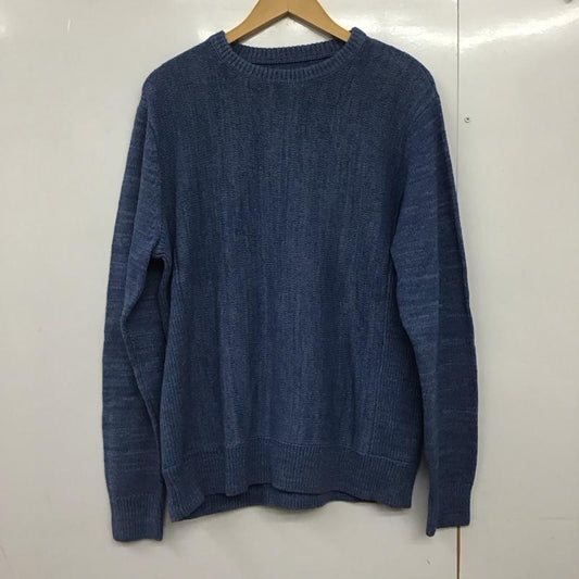 ビームス BEAMS ニット、セーター 長袖 長袖ニットカットソー クルーネック セーター XL 無地 青 / ブルー /  メンズ USED 古着 中古 10144574