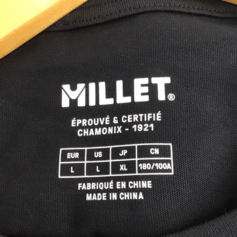 ミレー MILLET Tシャツ 半袖 半袖カットソー プリントTシャツ クルーネックカットソー L プリント 黒 / ブラック /  メンズ USED 古着 中古 10132271