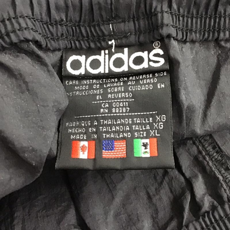 アディダス adidas パンツ ワークパンツ、ペインターパンツ ワイドパンツ カジュアルパンツ ワークパンツ ジャージ ナイロンパンツ XL ロゴ、文字 黒 / ブラック /  メンズ USED 古着 中古 10148151