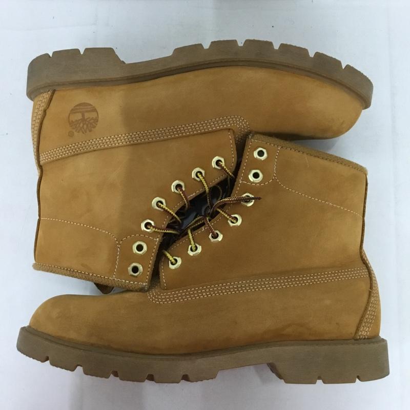 ティンバーランド Timberland ブーツ ショートブーツ 10066 6inch BASIC BOOT 8.5W ワンポイント キャメル / キャメル /  メンズ USED 古着 中古 10136297
