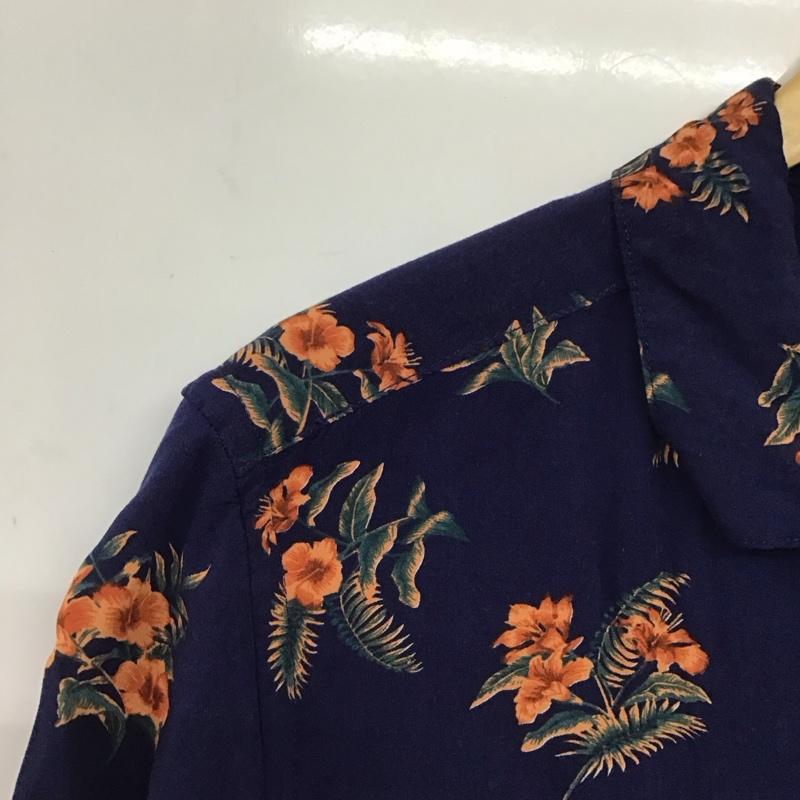 ナノユニバース nano・universe シャツ、ブラウス 半袖 半袖シャツ プリントシャツ ポケットシャツ M プリント 青 / ブルー /  メンズ USED 古着 中古 10132694