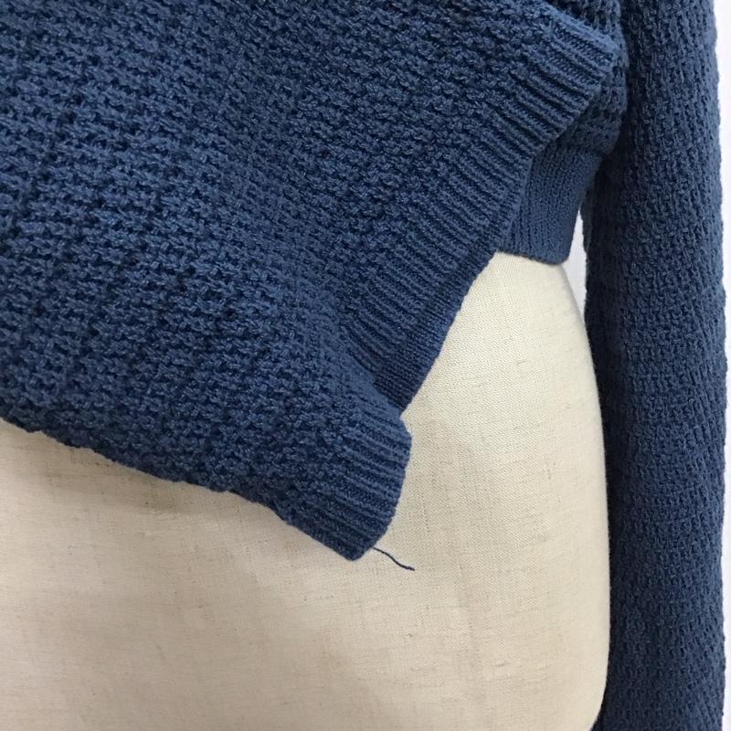 ザラ ZARA カーディガン 長袖 9598 080 200 クロップドニット ショート丈 タグ付き S 無地 青 / ブルー /  レディース USED 古着 中古 10116683