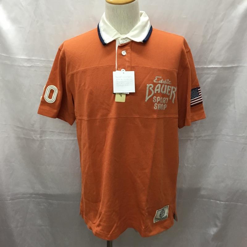エディーバウアー Eddie Bauer ポロシャツ 半袖 タグ付き M ロゴ、文字 橙 / オレンジ /  メンズ USED 古着 中古 10112866