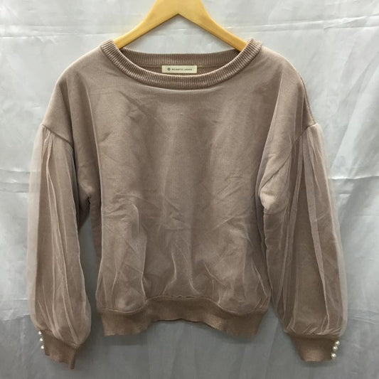 マジェスティックレゴン MAJESTIC LEGON ニット、セーター 長袖 5596022402 チュールonニットトップス M 無地 桃 / ピンク /  レディース USED 古着 中古 10110755