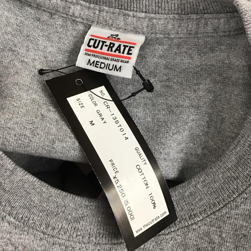 カットレート Cut-Rate Tシャツ 半袖 CR-13ST014 クルーネック バックプリント 胸ポケット タグ付き M ロゴ、文字 灰 / グレー /  メンズ USED 古着 中古 10107547