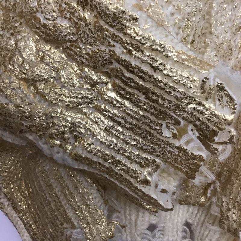 アズールバイマウジー AZUL BY MOUSSY ニット、セーター 長袖 250ham70-224i ダメージ箔グラデーションニットップス 長袖ニット FREE 総柄 白 / ホワイト /  レディース USED 古着 中古 10145173