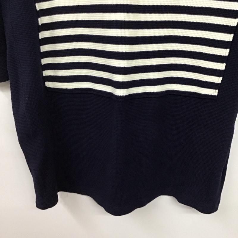 ラコステ LACOSTE ワンピース ロングスカート 長袖ロングワンピース ボーダーニットワンピース 40 ボーダー柄 白 / ホワイト / X 紺 / ネイビー /  レディース USED 古着 中古 10145118