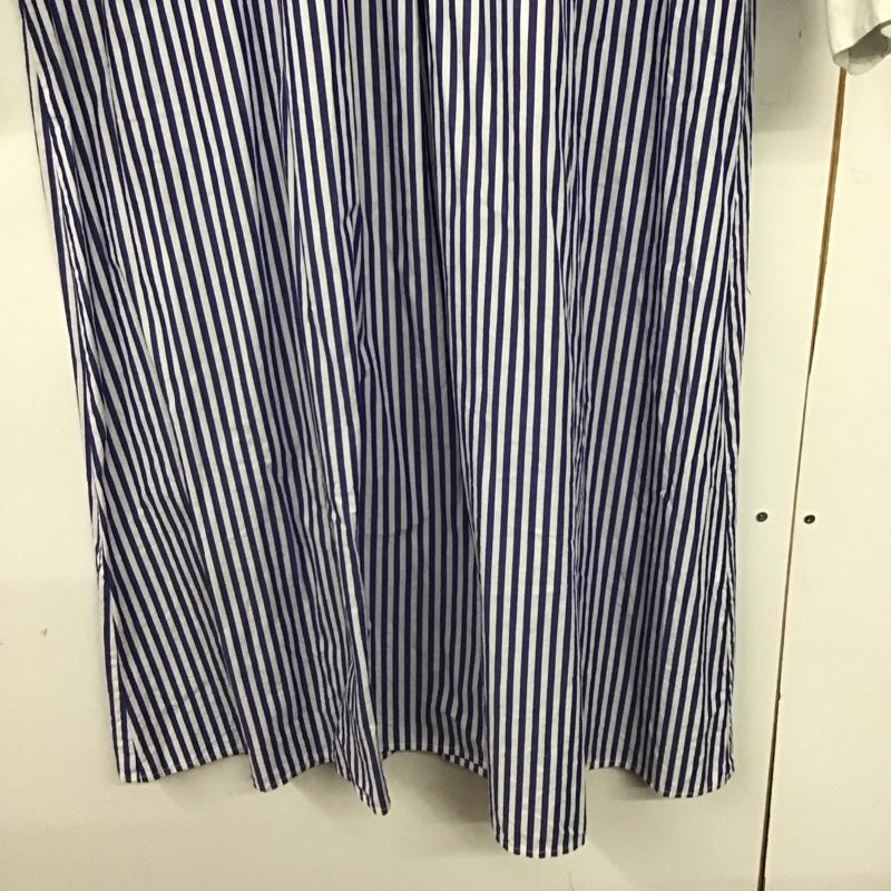 グリーンレーベルリラクシング green label relaxing ワンピース ロングスカート 3626-105-3027 バンドカラー 長袖 ストライプ 白 / ホワイト / X 青 / ブルー /  レディース USED 古着 中古 10142275