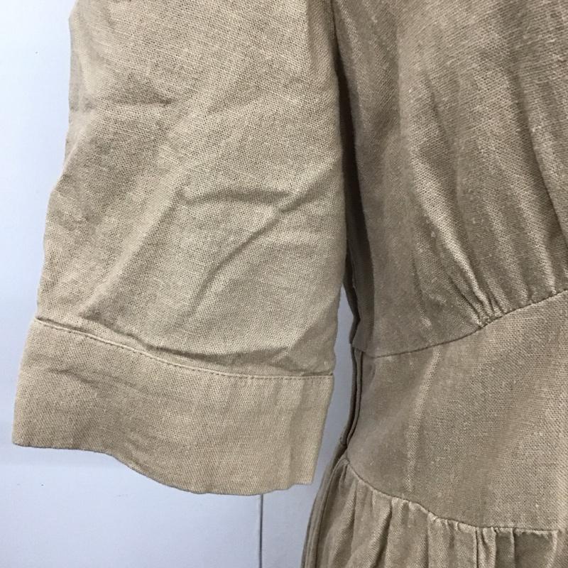 ザラ ZARA ワンピース ロングスカート 半袖ロングワンピース フレアスカート 前ボタン M 無地 ベージュ / ベージュ /  レディース USED 古着 中古 10126957