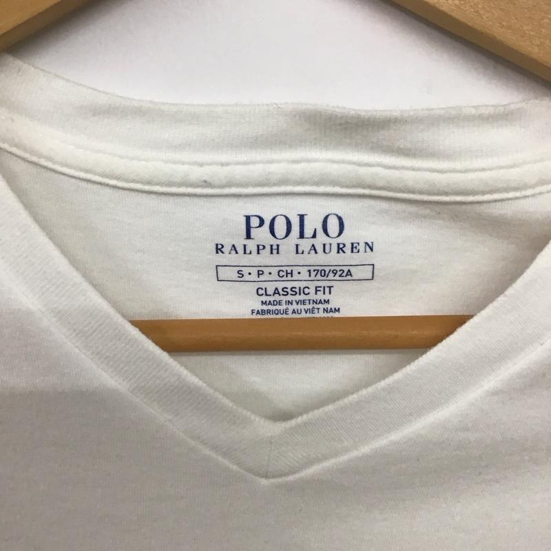 ポロラルフローレン POLO RALPH LAUREN Tシャツ 半袖 半袖カットソー 無地Tシャツ Vネックカットソー S ロゴ、文字 白 / ホワイト /  メンズ USED 古着 中古 10138919