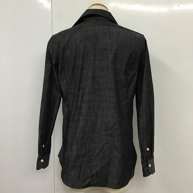 ウノピュウノウグァーレトレリラックス 1piu1uguale3 RELAX シャツ、ブラウス 長袖 長袖シャツ カラーシャツ 長袖カットソー プルオーバー 5 無地 黒 / ブラック /  メンズ USED 古着 中古 10119260