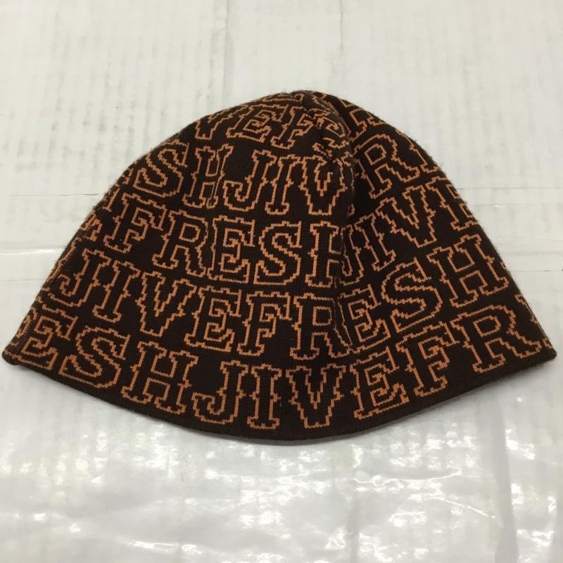 フレッシュジャイブ FRESHJIVE 帽子 ニット帽 ビーニー ロゴ、文字 茶 / ブラウン / X 橙 / オレンジ /  メンズ USED 古着 中古 10111998