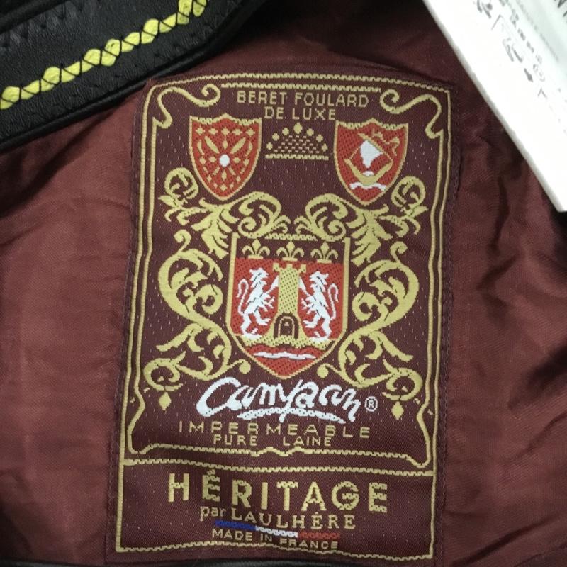 ヘリテイジ HERITAGE 帽子 ベレー帽 フランス製 LAULHERE CAMPAN ウール ワンポイント 黒 / ブラック /  メンズ USED 古着 中古 10143659