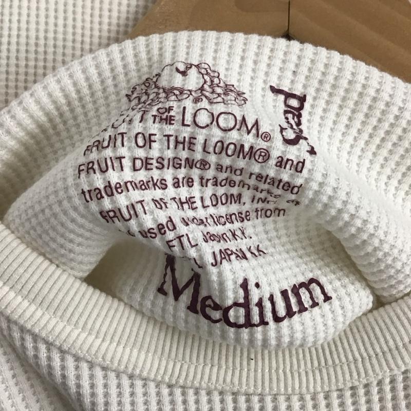 フルーツオブザルーム FRUIT OF THE LOOM カットソー 長袖 長袖カットソー 無地カットソー クルーネック ワッフル M 無地 白 / ホワイト /  メンズ USED 古着 中古 10143460