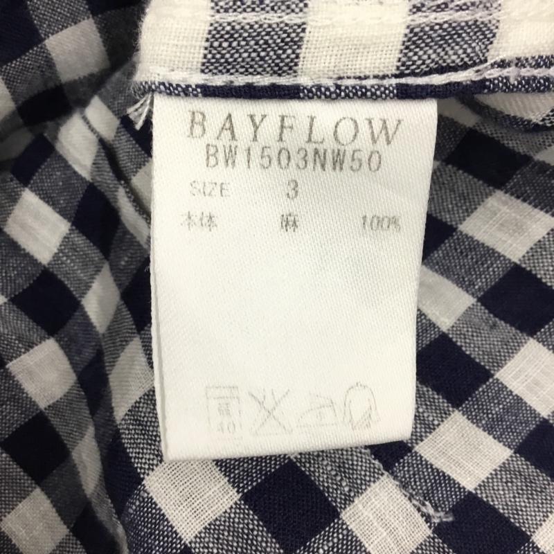 ベイフロー BAYFLOW シャツ、ブラウス 長袖 長袖シャツ カラーシャツ ポケットシャツ 長袖カットソー チェックシャツ 3 チェック 白 / ホワイト / X 青 / ブルー /  メンズ USED 古着 中古 10117718