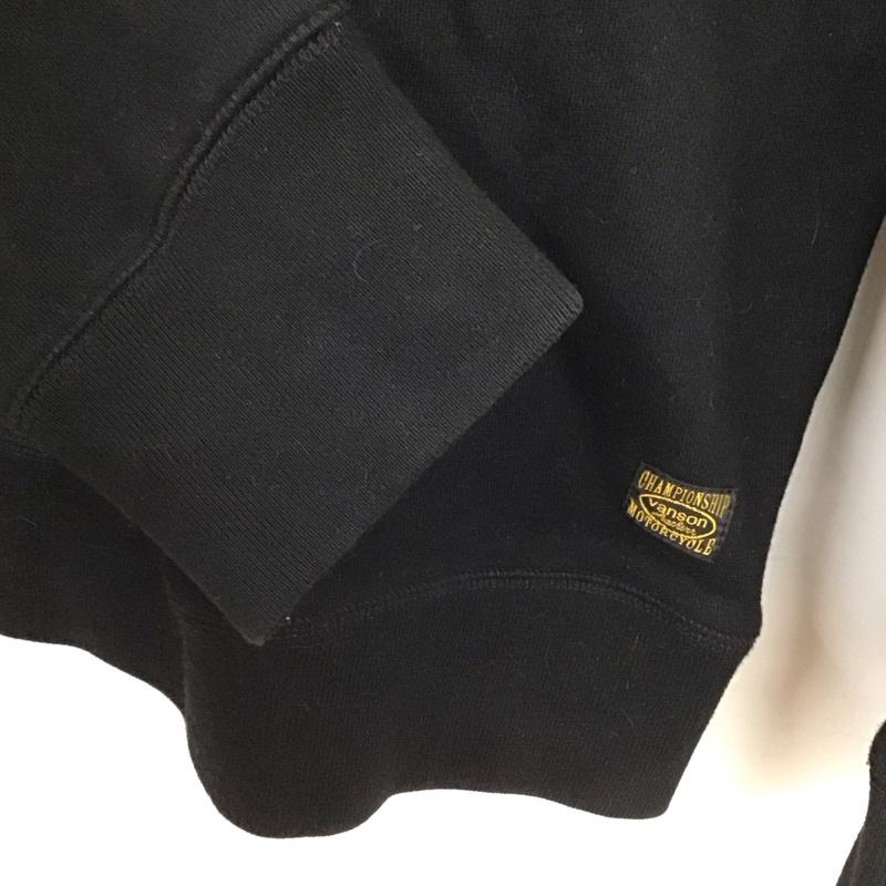 ヴァンソン VANSON トレーナー 長袖 スウェット バックロゴ 胸ポケット L 刺繍 黒 / ブラック /  メンズ USED 古着 中古 10129123