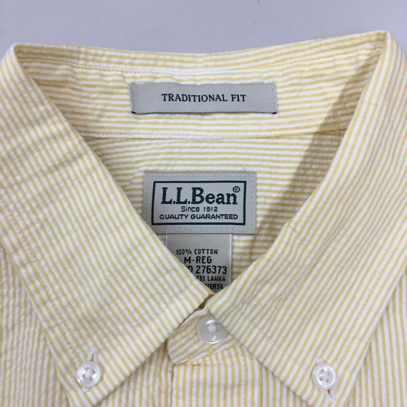 エルエルビーン L.L.Bean シャツ、ブラウス 長袖 ボタンダウンシャツ M ストライプ 黄 / イエロー / X 白 / ホワイト /  メンズ USED 古着 中古 10112760