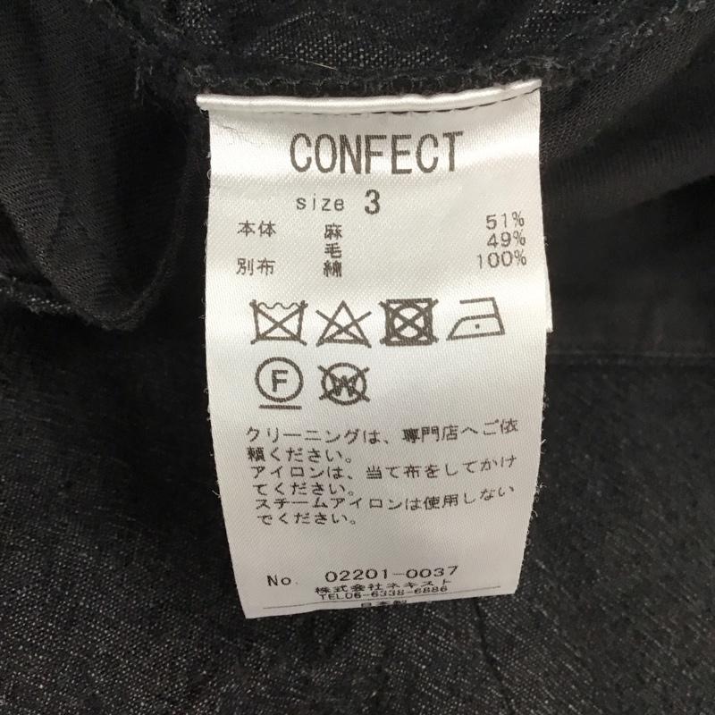 コンフェクト CONFECT パンツ スラックス スリムパンツ カジュアルパンツ ストレートパンツ ストレッチパンツ 3 無地 黒 / ブラック /  メンズ USED 古着 中古 10113572
