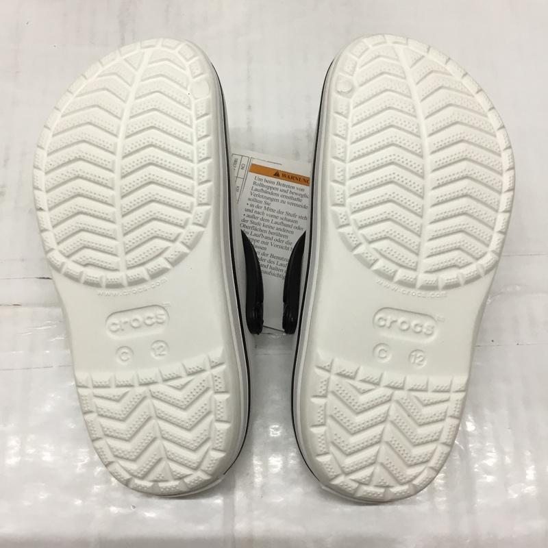 クロックス crocs シューズ シューズ 204537-100 Crocband Clog K 19cm キッズ サンダル 19.0cm ロゴ、文字 白 / ホワイト / X 黒 / ブラック /  ボーイズ USED 古着 中古 10110671
